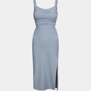 HALARA Lace Up Bodycon Midi Dress
